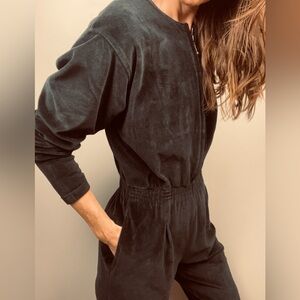 Vintage LizSport Black Velvet Jumpsuit